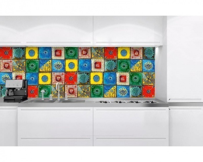 Samolepicí Fototapeta do kuchyně Lisabonské kachličky KI-180-107 | 180x60 cm - Fototapety