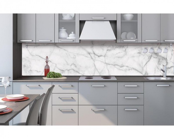 Samolepicí Fototapeta do kuchyně Mramor bílý KI-260-108 | 260x60 cm - Fototapety