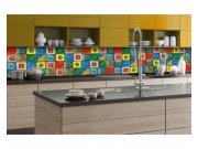 Samolepicí Fototapeta do kuchyně Lisabonské kachličky KI-350-107 | 350x60 cm Fototapety