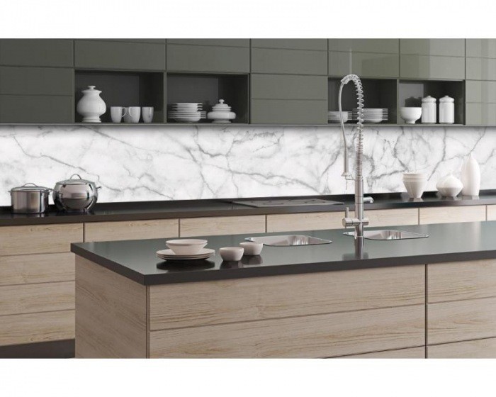 Samolepicí Fototapeta do kuchyně Mramor bílý KI-350-108 | 350x60 cm - Fototapety