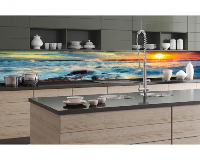 Fototapety - Samolepicí Fototapeta do kuchyně Západ slunce KI-350-109 | 350x60 cm Samolepicí Fototapeta do kuchyně Západ slunce KI-350-109 | 350x60 cm - Fototapety