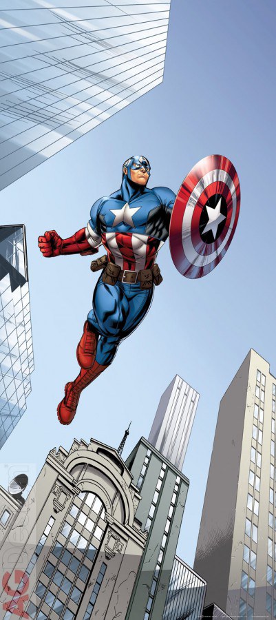 Fototapeta Captain America FTDNV-5454 | 90x202 cm - Fototapety