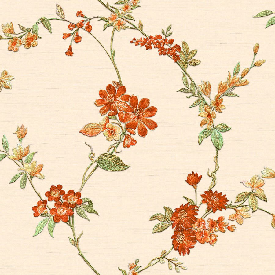 Béžová tapeta květinový vzor FT221211 | Lepidlo zdarma - Tapety Vavex