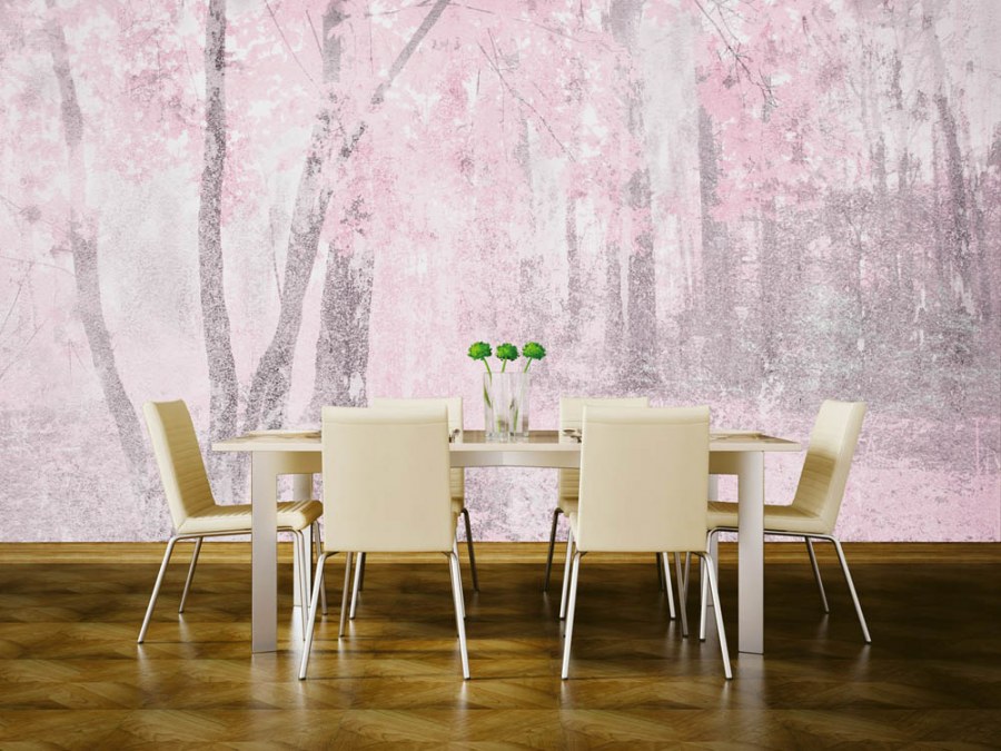 Fototapeta Abstrakt růžový les | Lepidlo zdarma - Fototapety