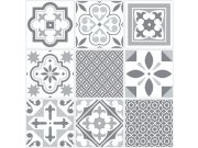 Samolepicí pvc dlažba šedobílý retro ornament 2745061 Samolepící dlažba