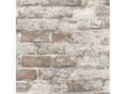Tapeta šedo-červená cihlová zeď A58101 | Lepidlo zdarma