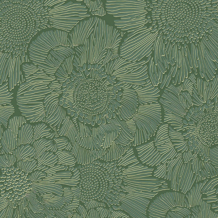 Zelená tapeta s květy A56403 | Lepidlo zdarma - Tapety Vavex
