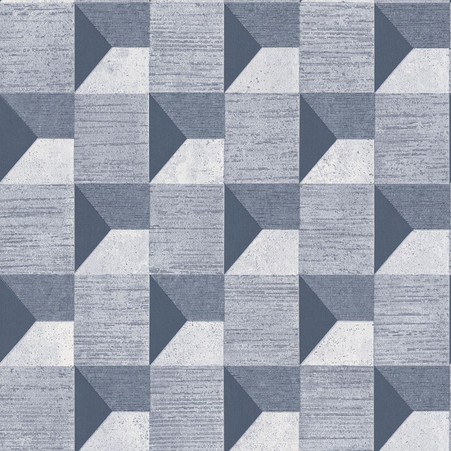 Geometrická modrá tapeta A48703 | Lepidlo zdarma - Tapety Vavex