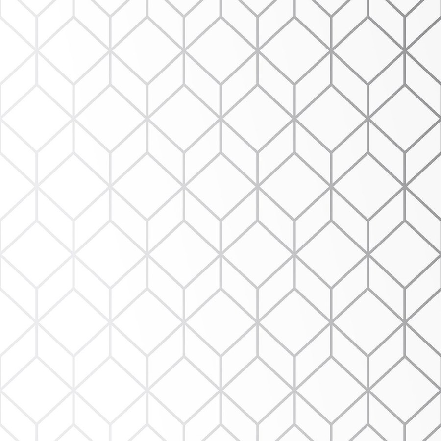Geometrická bílá tapeta 104121 | Lepidlo zdarma