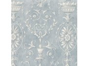 Tapeta se zámeckými ornamenty na šedo modrém štukovám podkladu | 27404 | Lepidlo zdarma Tapety Vavex