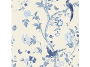 Tapeta s modrými květinami a ptáčky 113390 | Lepidlo zdarma Tapety Vavex