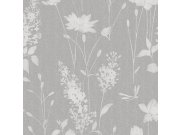 Tapeta s bílošedými květy 113344 | Lepidlo zdarma