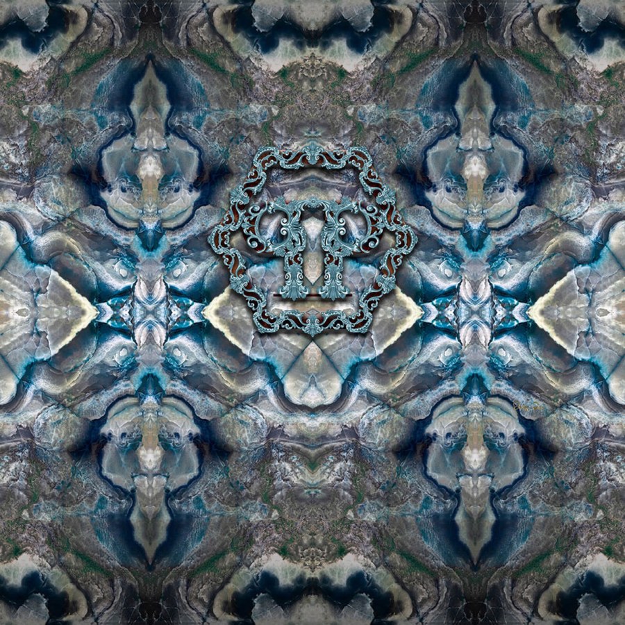 Šedo-modrá abstraktní obrazová tapeta Z80075 Philipp Plein 300x300 cm - Tapety Vavex