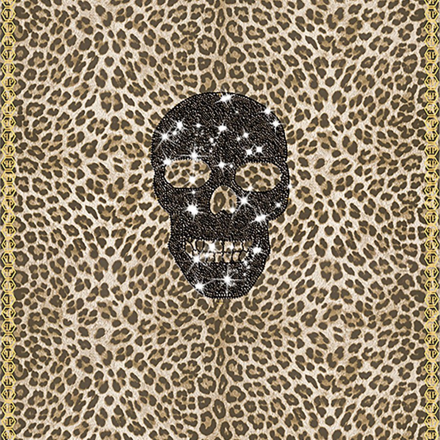 Leopardí obrazová tapeta lebka s krystaly Z80081 Philipp Plein 100x300 cm - Tapety Vavex