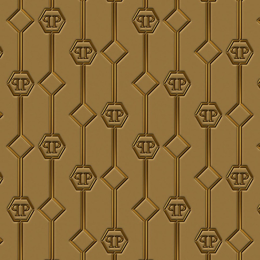 Zlatá geometrická obrazová tapeta Z8094 Philipp Plein 300x300 cm - Tapety Vavex