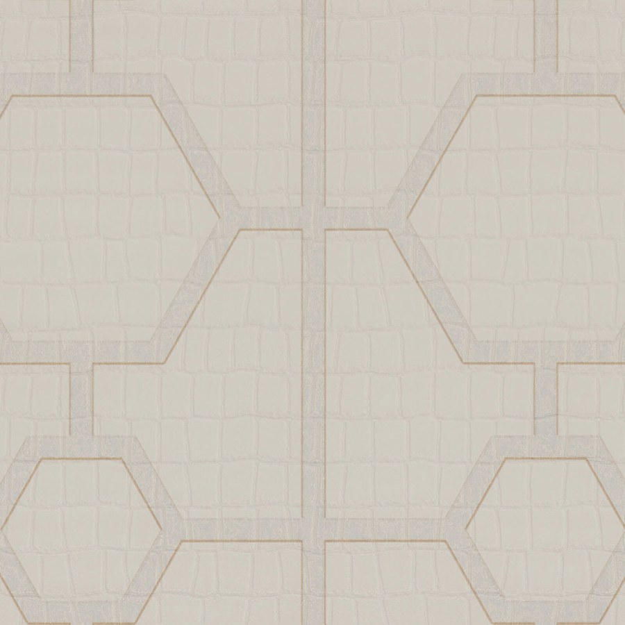 Krémová geometrická tapeta s vinylovým povrchem Z80028 Philipp Plein