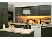 Samolepicí Fototapeta do kuchyně KI-260-114 Dřevěný most | 260 x 60 cm Fototapety