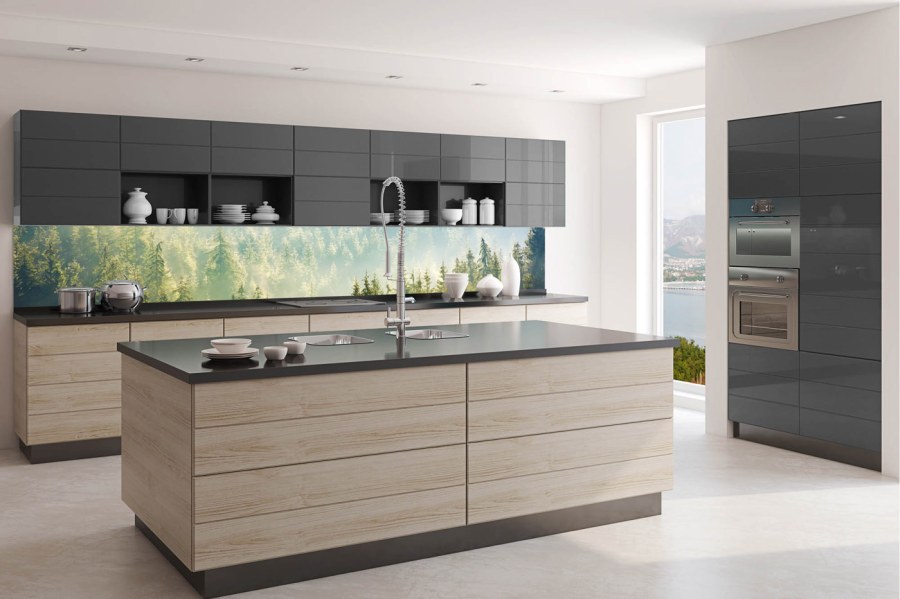 Samolepicí Fototapeta do kuchyně KI-350-141 Mlha nad lesem | 350 x 60 cm