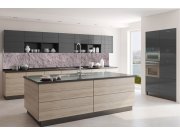 Samolepicí Fototapeta do kuchyně KI-350-153 Rustikální tmavá štuka | 350 x 60 cm Fototapety