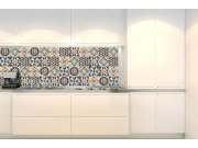 Samolepicí Fototapeta do kuchyně KI-180-165 Modré kachličky | 180 x 60 cm Fototapety