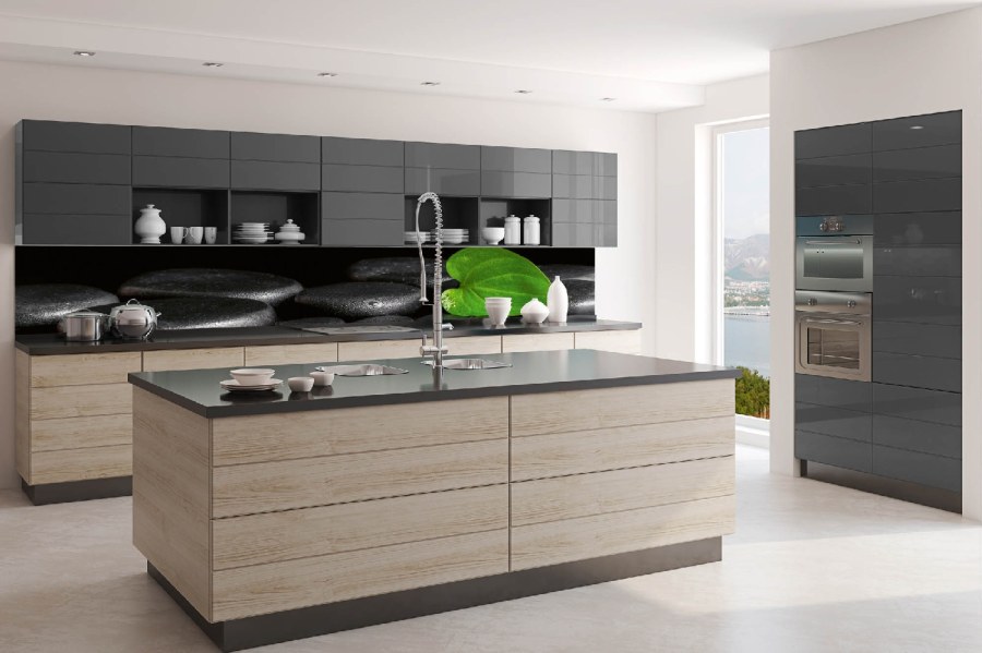 Fototapety - Samolepicí Fototapeta do kuchyně KI-350-169 Zelený list | 350 x 60 cm Samolepicí Fototapeta do kuchyně KI-350-169 Zelený list | 350 x 60 cm - Fototapety