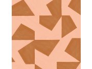 Hnědo-růžová tapeta s geometrickým retro vzorem 318041 Twist Eijffinger