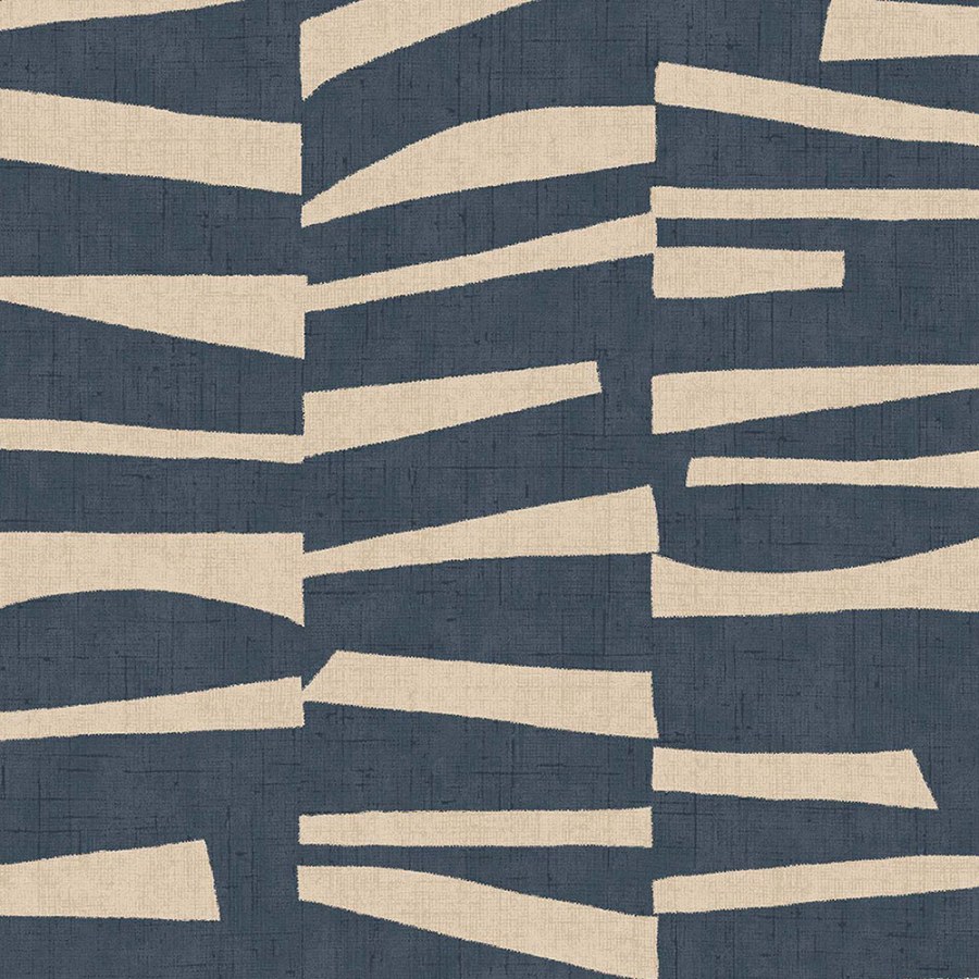 Modro-béžová tapeta s geometrickým retro vzorem 318022 Twist Eijffinger - Tapety Eijffinger