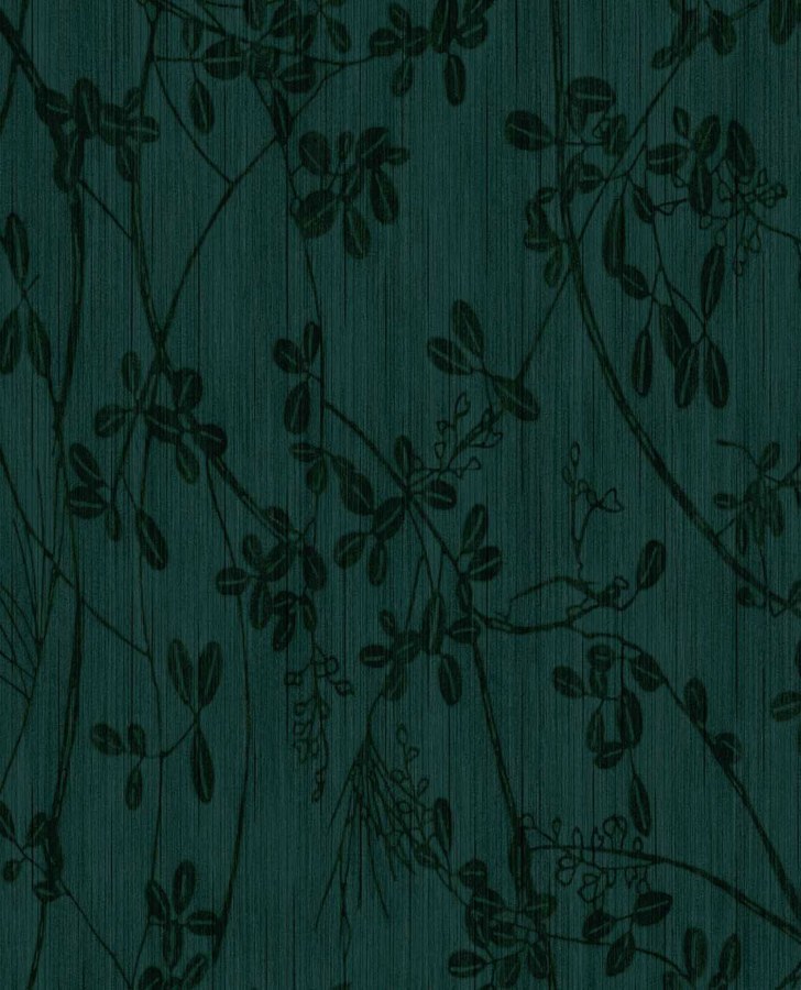 Zelená tapeta s větvičkami a listy 333405 Emerald Eijffinger