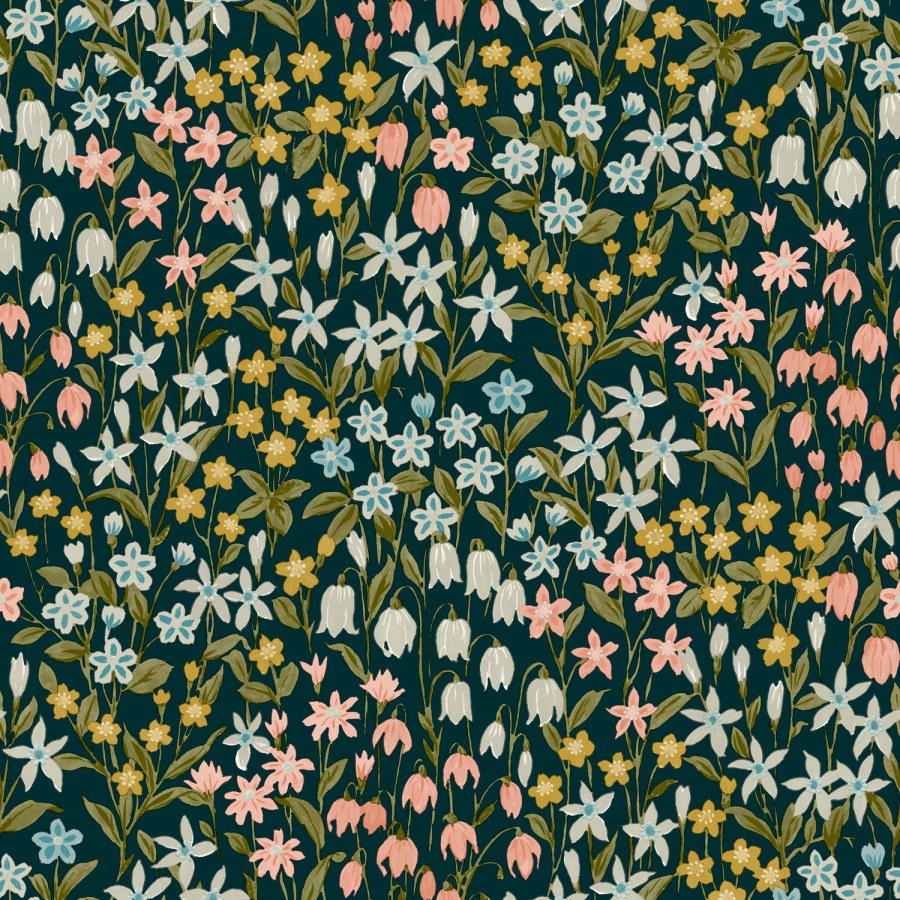 Černá tapeta s květinami A64102 | Lepidlo zdrama - Tapety Vavex