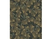 Černo-zlatá Tapeta listy ginkga A64402 | Lepidlo zdrama