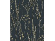 Černo-zlatá tapeta s trávami A64203 | Lepidlo zdrama