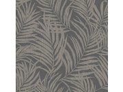 Šedo-stříbrná tapeta s listy palmy MN2013 Maison | Lepidlo zdrama