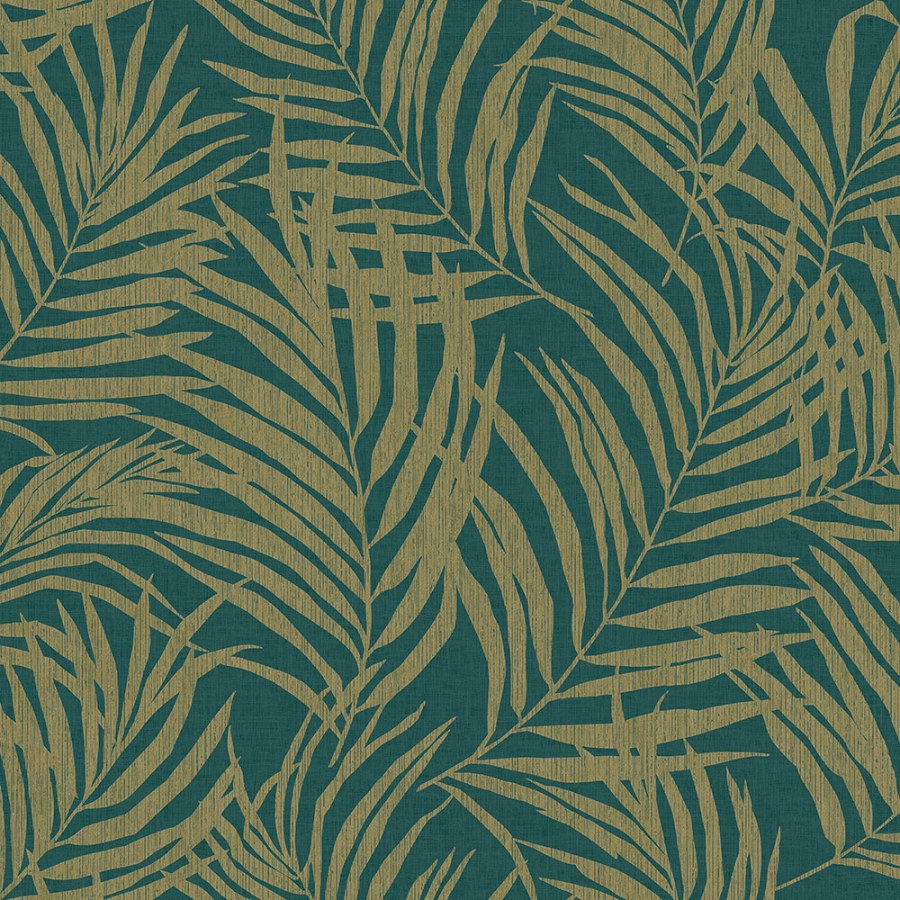 Zeleno-zlatá tapeta s listy palmy MN2014 Maison | Lepidlo zdrama - Tapety Vavex