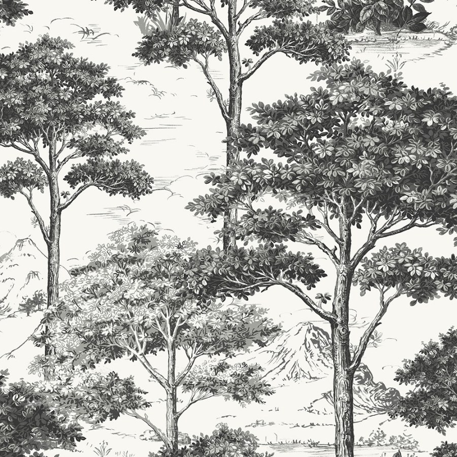Černo-bílá tapeta les stromy MN3013 Maison | Lepidlo zdrama - Tapety Vavex