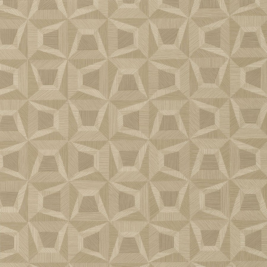 Hnědá geometrická Tapeta s vinylovým povrchem 31906 Textilia | Lepidlo zdrama - Tapety Vavex