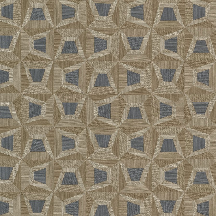 Hnědá geometrická Tapeta s vinylovým povrchem 31909 Textilia | Lepidlo zdrama - Tapety Vavex