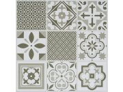 Samolepící dlažba - Samolepicí podlahové pvc čtverce zelený ornament 2745070 Samolepicí podlahové pvc čtverce zelený ornament 2745070