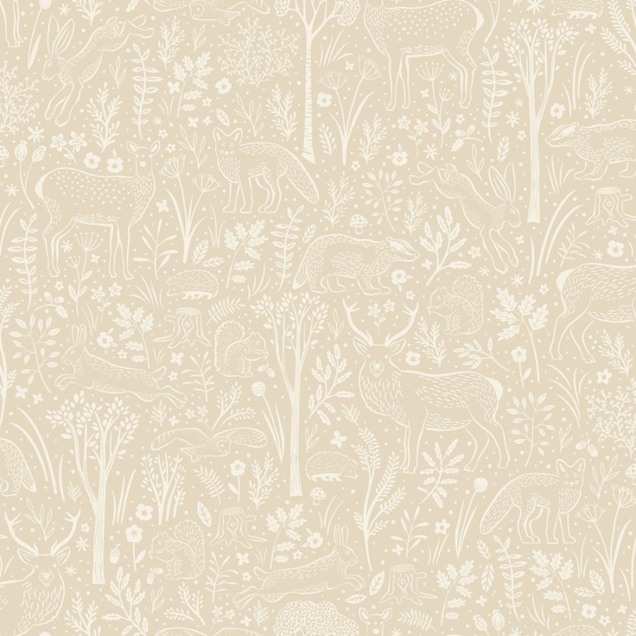 Tapety Vavex - Tapeta | béžová | zvířátka v lese | LD3419 | Little Dreamers Tapeta | béžová | zvířátka v lese | LD3419 | Little Dreamers - Tapety Vavex