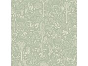 Tapeta | zelená | zvířátka v lese | LD3413 | Little Dreamers Tapety Vavex