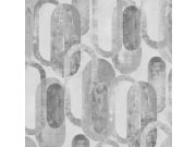 Grafická Tapeta ovály šedo-stříbrná 121803 | Lepidlo zdrama