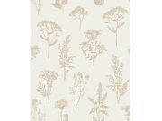 Tapety Yara - Tapeta na zeď, bílo-zlatá, květiny, trávy, Vavex 2027 Tapeta na zeď, bílo-zlatá, květiny, trávy, Vavex 2027