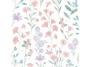 Tapeta na zeď, bílá, květiny, Vavex 2027