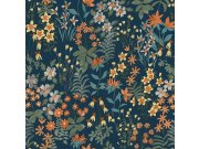 Tapety Yara - Modrá květinová tapeta na zeď Modrá květinová tapeta na zeď