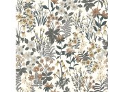 Tapety Yara - Šedo-hnědá květinová tapeta na zeď Šedo-hnědá květinová tapeta na zeď