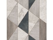 Tapety Yara - Šedá geometrická tapeta na zeď Šedá geometrická tapeta na zeď