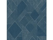 Tapety Yara - Modrá geometrická tapeta se třpytkami Modrá geometrická tapeta se třpytkami