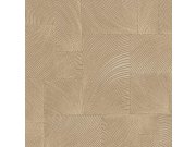 Hnědo-béžová geometrická tapeta na zeď