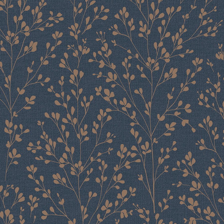 Tapety Yara - Modro-bronzová tapeta s větvičkami Modro-bronzová tapeta s větvičkami - Tapety Yara