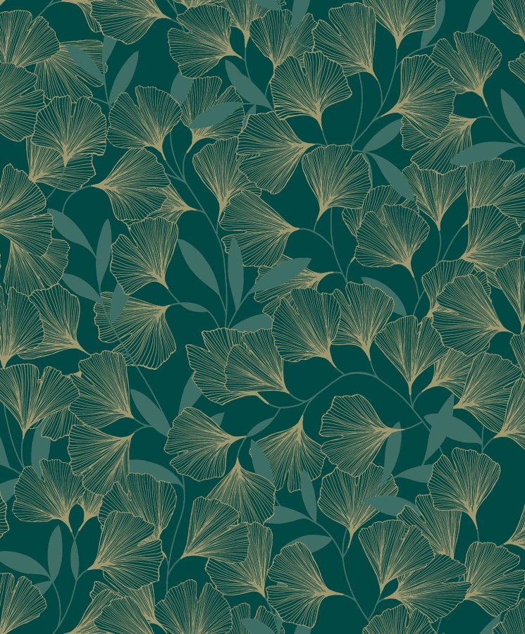 Zeleno-zlatá tapeta na zeď Zeleno-zlatá tapeta na zeď