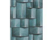 Tapety Yara - Grafická tapeta na zeď, tyrkysová, 3D efekt, Timber, Marburg Grafická tapeta na zeď, tyrkysová, 3D efekt, Timber, Marburg